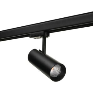 Spot sur rail triphasé noir 3000K, finition Noir RAL 9004