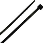 Collier de serrage UV noir 370 x 7,6 mm, configuration visible