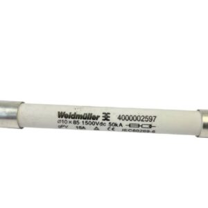 Fusible cylindrique 10x85 15A 1500V gPV, dimensions 10 x 85 mm