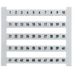 Repérage de bornes numéroté 1-50 pas 6 mm, configuration visible