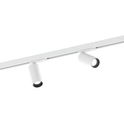 Détails visibles de Spot sur rail monophasé orientable blanc GU10 pour Éclairage sur rail