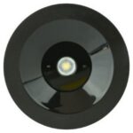 Bloc de secours rond noir 280 lm 1h IP42, montage encastrement