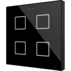 Détails visibles de Interrupteur tactile KNX RGB 4 touches anthracite pour Boutons-poussoirs domotiques