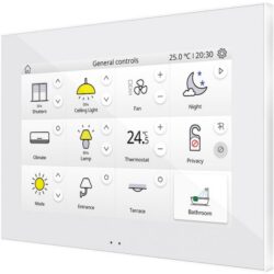 Détails visibles de Écran tactile KNX 7 pouces blanc avec capteur pour Écrans tactiles