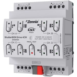 Détails visibles de Actionneur KNX 4 canaux pour volets roulants pour Modules modulaires DIN