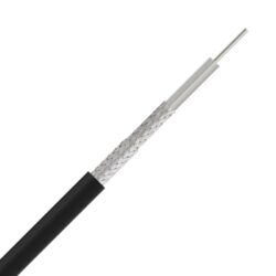 Câble coaxial 50 Ohm blindé PVC noir 5,4 mm RG223U, configuration et finitions visibles