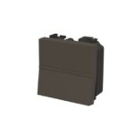 Bouton poussoir sans symbole 2 modules anthracite, surface brillant, vue complémentaire 1