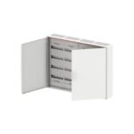 Coffret électrique 4 rangées IP44 porte pleine 192 modules, configuration visible, vue complémentaire 1