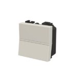 Interrupteur unipolaire 2 modules blanc, surface brillant, vue complémentaire 2