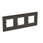 Plaque de recouvrement 3 postes anthracite, configuration visible, vue complémentaire 1