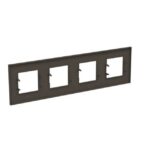 Plaque de recouvrement 4 postes anthracite, configuration visible, vue complémentaire 1