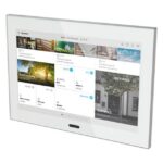 Écran tactile domotique SmartTouch 10 blanc inox, montage encastré, vue complémentaire 1