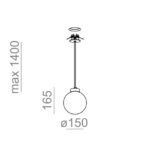Suspension LED boule moderne blanche, IP20, vue complémentaire 1
