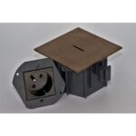 Boîte de sol IP66 bronze avec prise Type E, montage encastrement, vue complémentaire 1