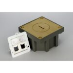 Prise de sol RJ45 Cat 6 UTP laiton IP64, configuration visible, vue complémentaire 1