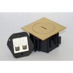 Prise de sol IP66 laiton brossé 2 RJ45 Cat6 UTP AR7162606 – Image 2