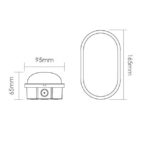 Hublot LED ovale gris IP54 CCT, dimensions 165 x 95 x 65 mm, vue complémentaire 4