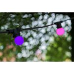 Ampoule LED fête sphérique G45 E27 violet IP44, finition autre, vue complémentaire 2