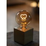 Ampoule LED décorative cœur G95 E27 dorée, 9 mA, vue complémentaire 3