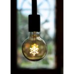 Ampoule LED déco flocon de neige G95 E27 or, 9 mA, vue complémentaire 2