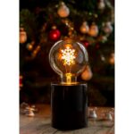 Ampoule LED déco flocon de neige G95 E27 or, 9 mA, vue complémentaire 4