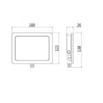 Projecteur LED extérieur gris 20W 3000K IP65, 220-240 V, vue complémentaire 2