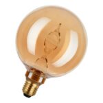Détails visibles de Ampoule LED globe spirale G125 E27 doré dimmable pour Ampoules LED