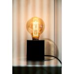 Lampe à poser métal noir douille E27 avec câble, montage pied fixe, vue complémentaire 2