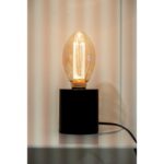 Lampe à poser métal noir douille E27 avec câble, montage pied fixe, vue complémentaire 3