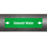 Étiquette tuyauterie eau refroidie ISO 20560, finition multicolore, vue complémentaire 1