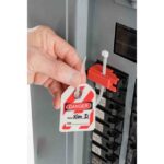 Étiquette de consignation sécurité Danger, finition Noir, rouge sur blanc, vue complémentaire 1