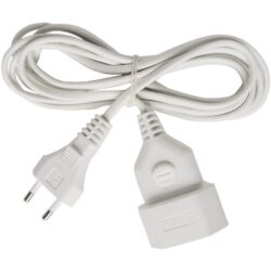 Rallonge électrique blanche 3 m 2x0,75, configuration visible