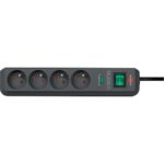 Multiprise parafoudre 4 prises anthracite, surface mat, vue complémentaire 1