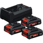 Kit de démarrage batterie 18V avec chargeur, configuration visible, vue complémentaire 1