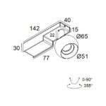 Spot plafond orientable blanc Bowie ON 1 93025 DIM8 W – Image 2