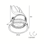 Spot encastrable orientable plafond Entero RD-L X 93030, configuration visible, vue complémentaire 1