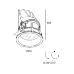 Spot encastrable orientable blanc Entero RD-S 28408, configuration visible, vue complémentaire 1