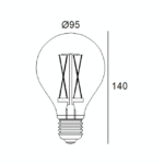 Ampoule LED filament GL95 E27 6W 2200K fumée 21024 0080 – Image 2
