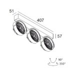 Plafonnier apparent LED 11 noir 2800K IP20, vue complémentaire 1