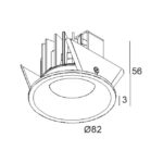 Plafonnier encastré LED blanc IP65 3000K, 350...500 mA, vue complémentaire 1