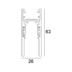 Profilé aluminium 2 m type B noir SLM26H 23359 0020 B – Image 2