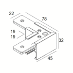 Connecteur d'angle 90° noir 23358 9640 B, en aluminium, vue complémentaire 1