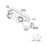 Spot plafond apparent Spyco On 3 GU10 blanc 414 353 30 W – Image 2