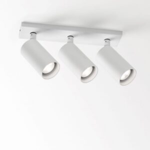 Spot plafond apparent 3 GU10 blanc 414 353 30 W, configuration visible