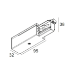 Alimentation de fin pour rail 3 circuits dimmable noir IP20 – Image 2