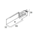 Embout d'alimentation rail 3F dimmable noir IP20 2001212B – Image 2