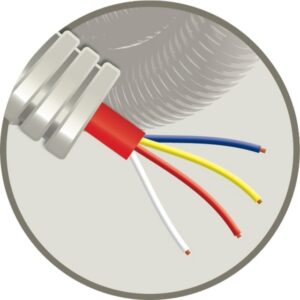 ELFLEX - Elflex tube précâblé 16mm gris + câble de téléphonie SVV rouge 4x0