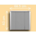 Radiateur électrique à inertie 2000 W blanc 63x69 cm, finition RAL 9010, vue complémentaire 2