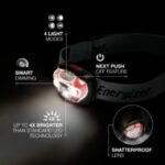 Lampe frontale LED Vision HD 300 lm IPX4 HEADPRO, configuration visible, vue complémentaire 3