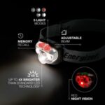 Lampe frontale LED focus 400 lm étanche IPX4 HEADVISION, configuration visible, vue complémentaire 3